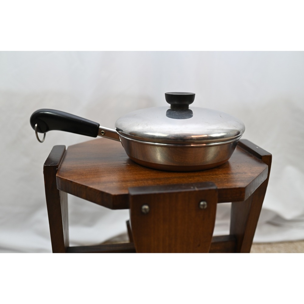 Revere Ware 7 Inch Skillet with Lid Copper Clad Bottom Stainless Steel Pan